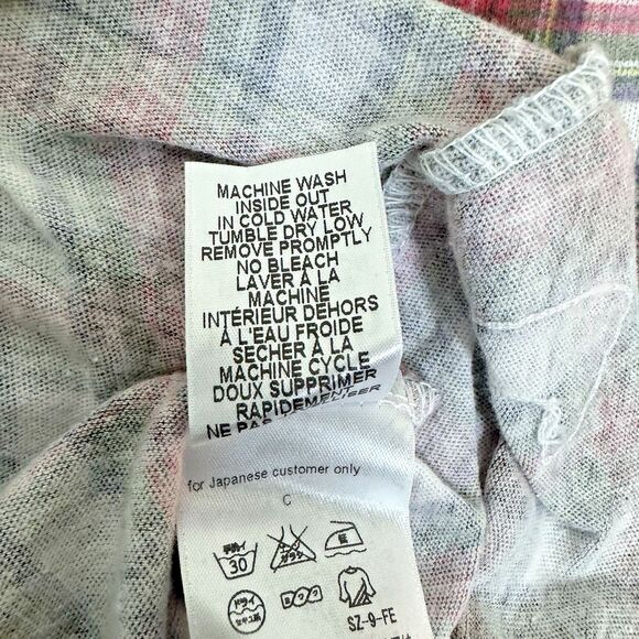 Frank & Eileen Womens‎ Tee Lab Top M Red Plaid Cotton Raw Hem Relaxed Fit USA - Picture 9 of 12